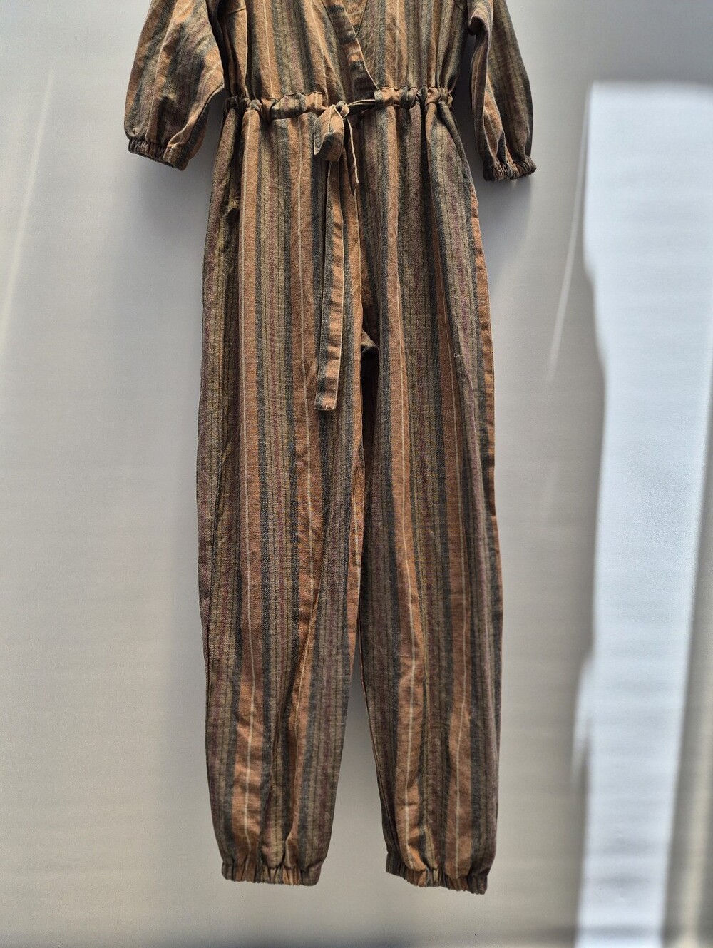 Free People Loveland Metallic Striped Jumpsuit M Excellent Whimsigoth 70s Boho - Picture 7 of 16